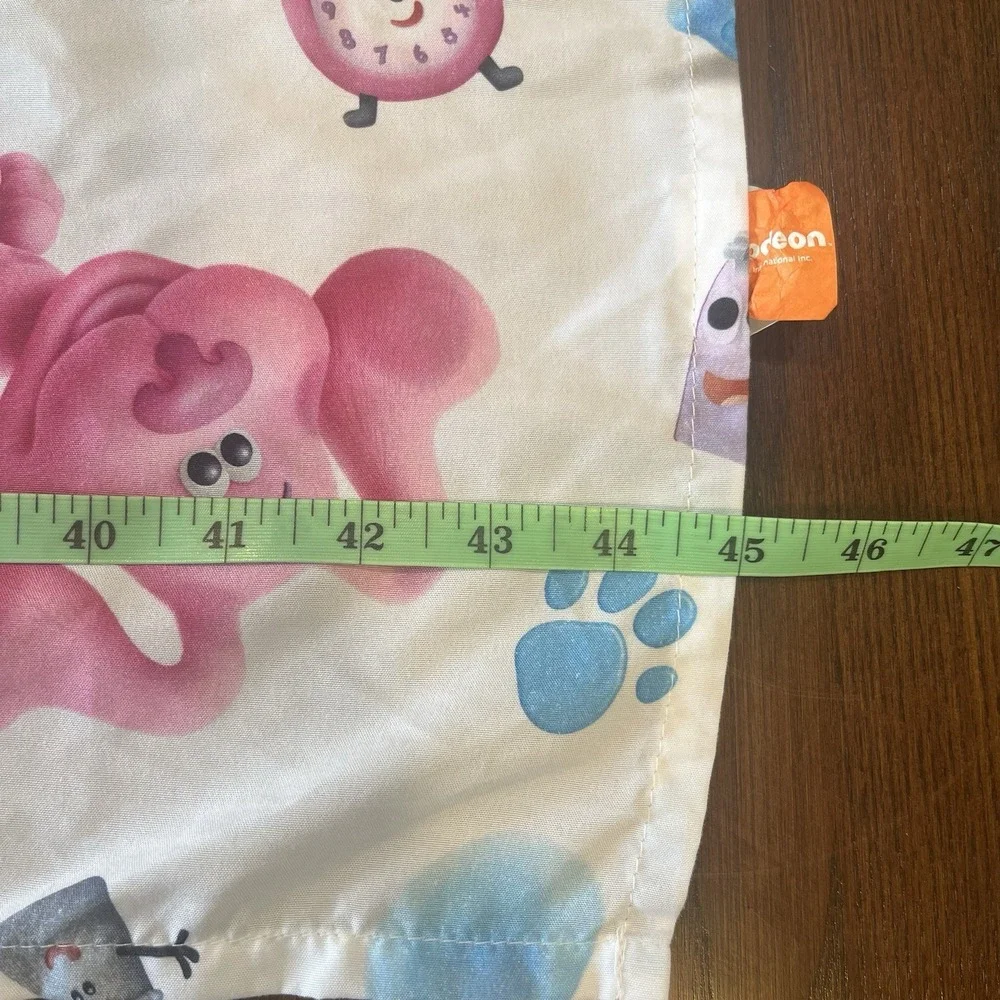 Blue's Clues Nickelodeon Crib Toddler Fitted & Flat Sheet Set Blue Magenta